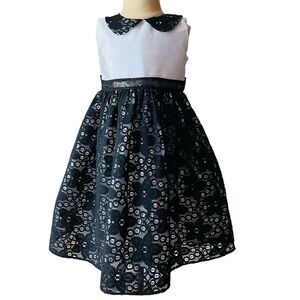 SORBET TODDLER BLACK AND WHITE FORMAL SLEEVELESS DRESS SIZE 2T